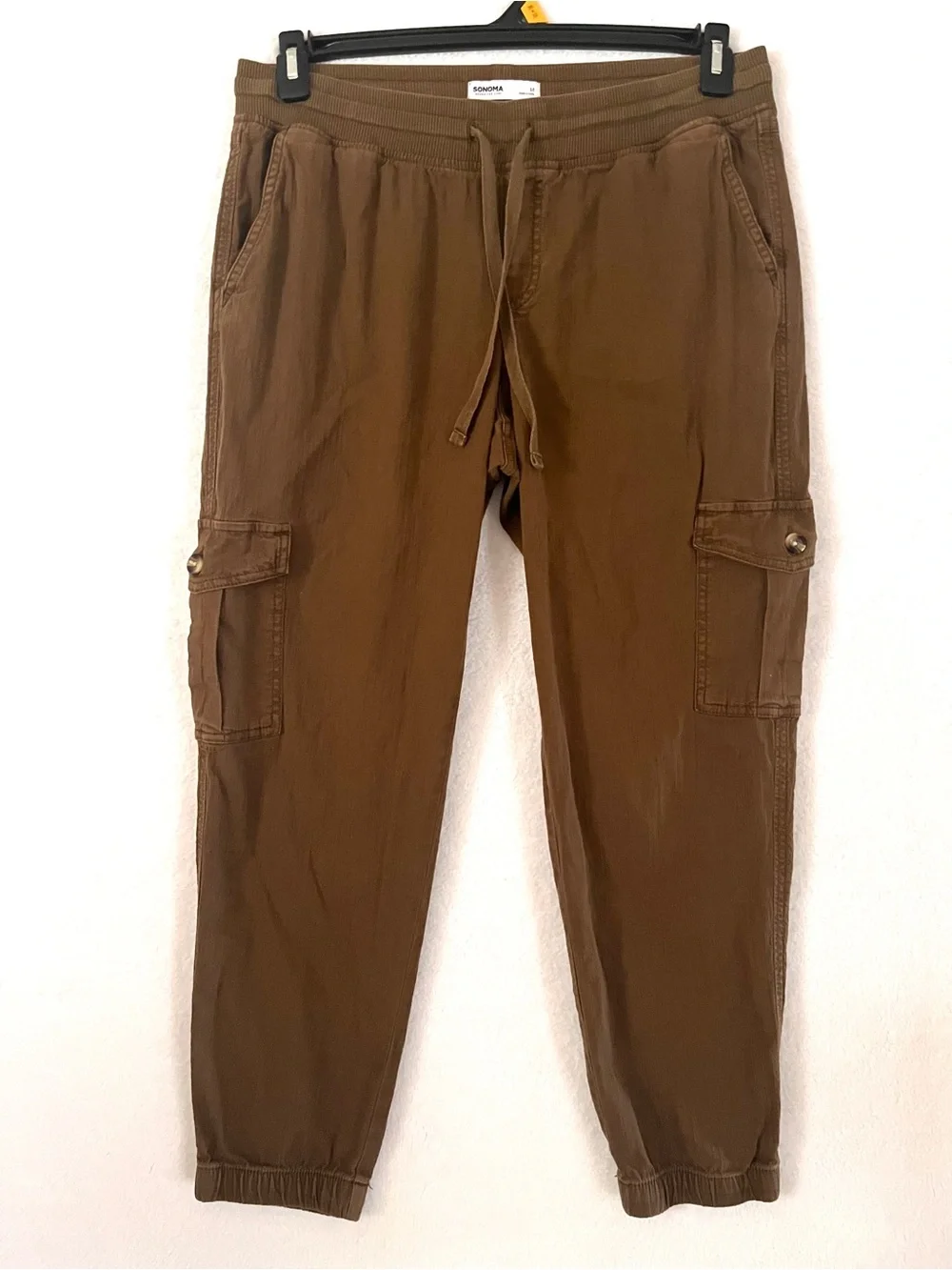 Sonoma women’s Brown Cargo Pants with Drawstring Waist - Picture 3 of 12